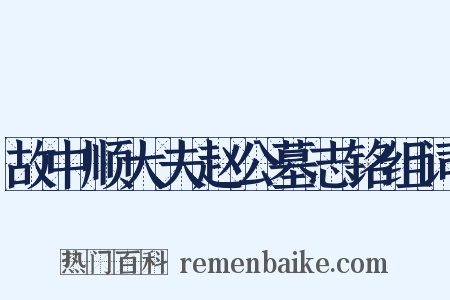 故中顺大夫赵公墓志铭组词是什么意思的图片